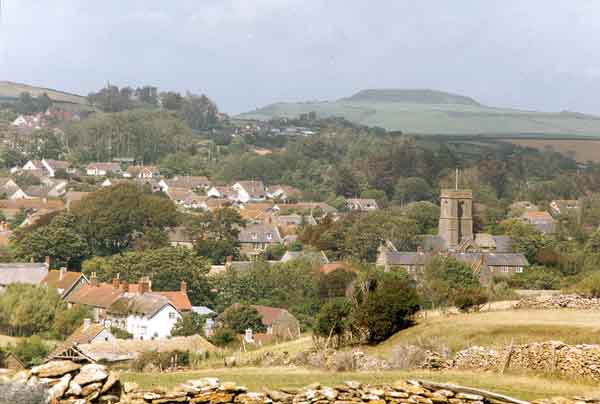 View of village from the cliffs