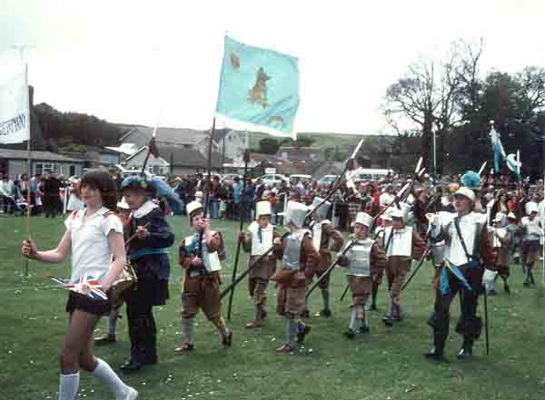 Procession of young soldiers