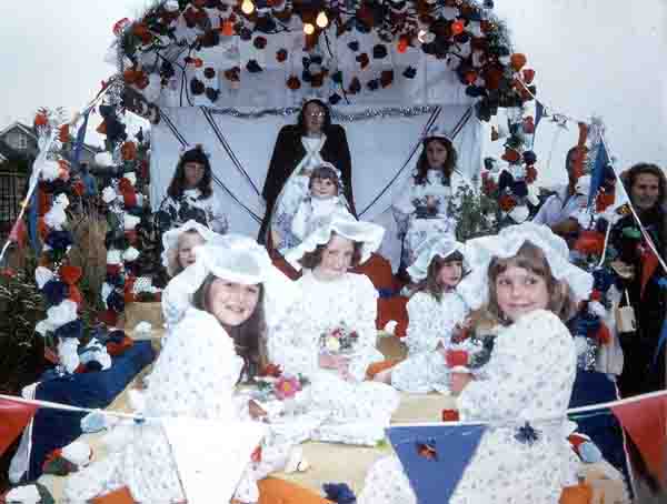 Pretty girls on a float