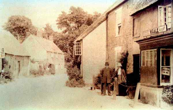 Mr & Mrs Gale outside butcher's shop