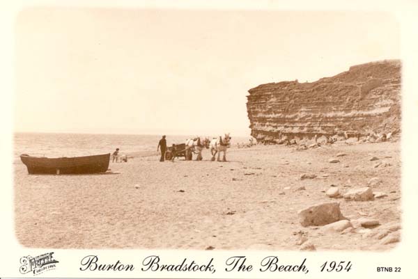 Carts, and later lorries, carted shingle up Cliff Road C. 1954   