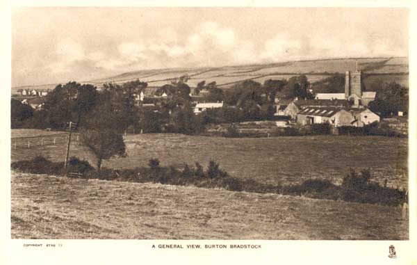 View of old Flax Mill and church from "Bunk" - the field next to the garage.