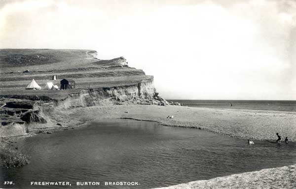 River Bride entering the sea at Freshwater