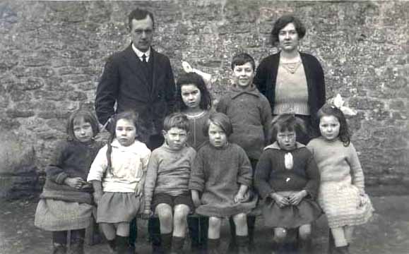 Mr Howarth (headmaster), Ivy Saunders, on her right Jack Bugler. c1923