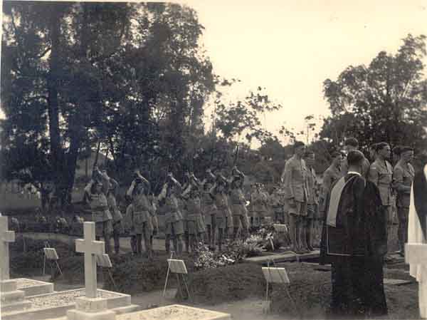 The salute to the dead from one of the air raids