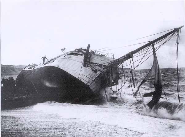 Patria being destroyed on Chesil Beach