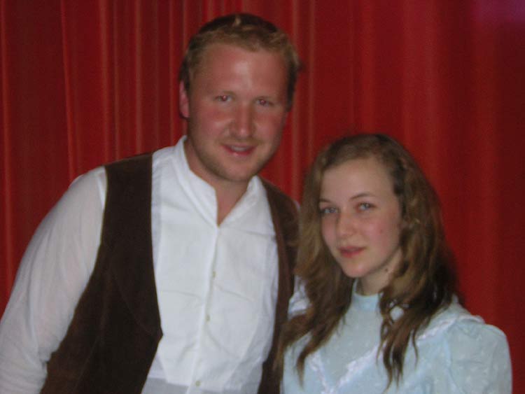 David Mayo as Gabriel and Emma Batchelor as Bathsheba