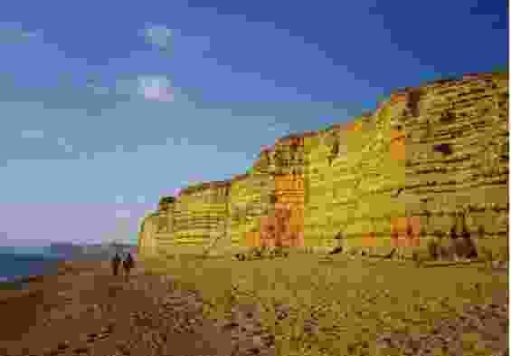 Burton Cliff and the western end of Chesil Beach